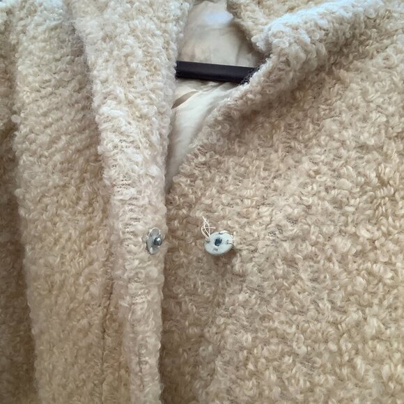 Vintage wool boucle coat cream nubby XS women's The American Way with Wool - Picture 8 of 10